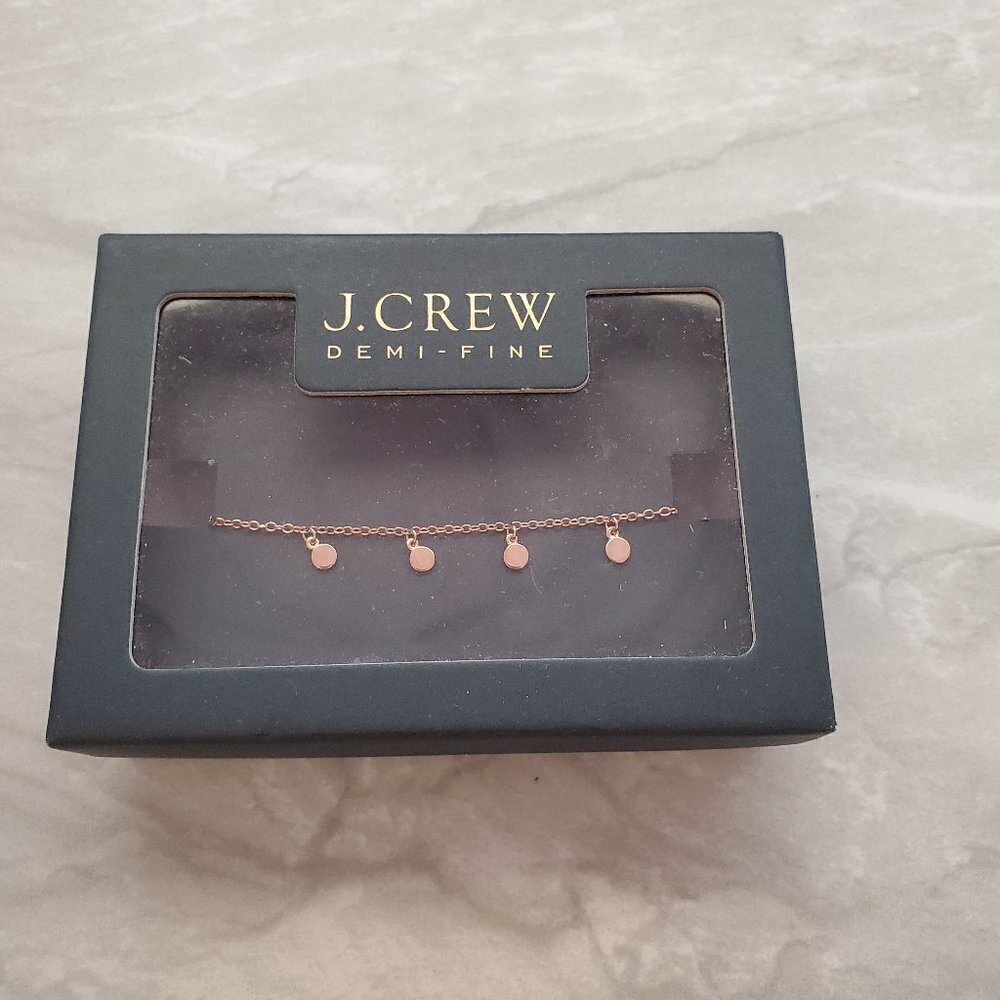 ✨ J.Crew 14k Gold Plated Dot Charm Rose Gold Modern Simple Bracelet ✨
